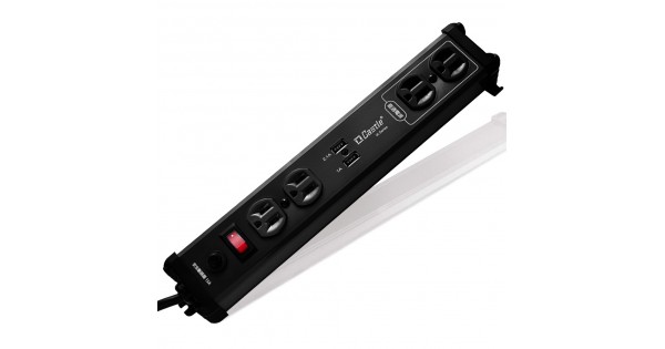Castle 蓋世特鋁合金電源突波智慧型USB 充電插座延長線(IA4-SBU)