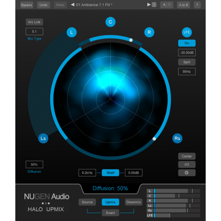 NUGEN Audio Halo Upmix Plug-in 雙聲道轉多聲道混音工具 (序號下載版)