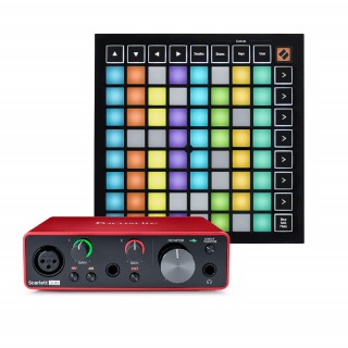 Focusrite Scarlett Solo 錄音介面 + Novation LaunchPad X MIDI控制器(節奏打擊墊)｜創作套裝