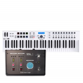 Solid State Logic SSL 2 錄音介面 + Arturia Keylab Essential 61 MIDI 主控鍵盤｜創作套裝
